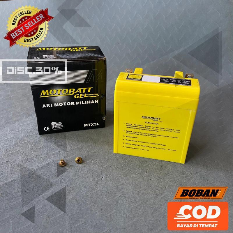 ACCU AKI MOTOBATT MTX3L GEL ORIGINAL RX-KING