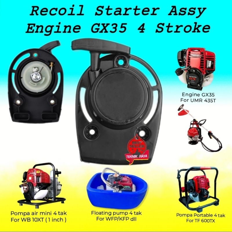 Recoil starter GX 35 kap tarikan engkol selahan stater mesin potong rumput 4 tak padi GX35 YX35 TGX4