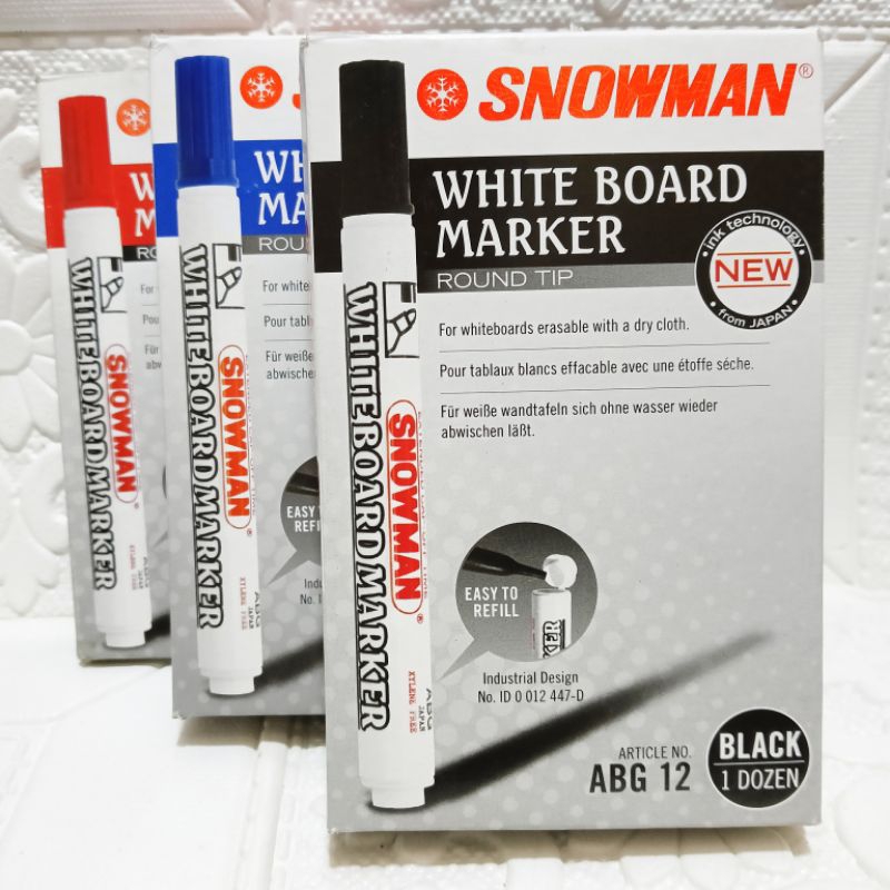 

Snowman Board Marker Spidol White Board Marker ABG-12 (12 Pcs)