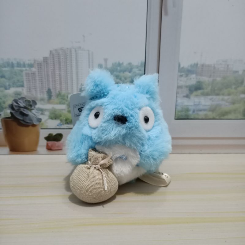 Boneka Ganci Totoro Biru Sun Arrow Studio Ghibli Tarik Getar Original