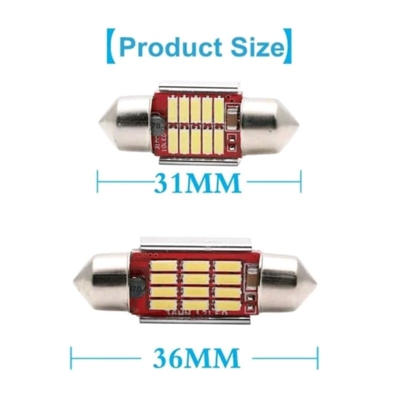 Led Kabin Festoon Mobil 10titik 31mm, 12titik 36mm 12v Putih