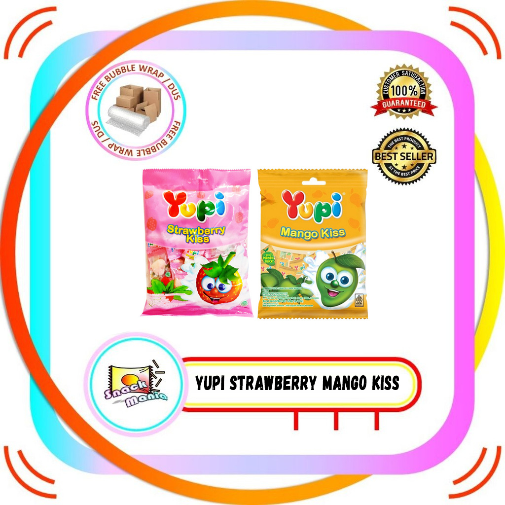 

Yupi Permen Jelly Candy Strawberry | Mango Kiss Bag ~120 gr