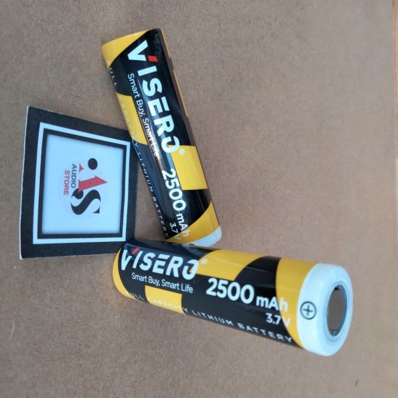 BATU BATERAI 18650 VISERO 2500 MAh RECHARGEABLE BATTERAY