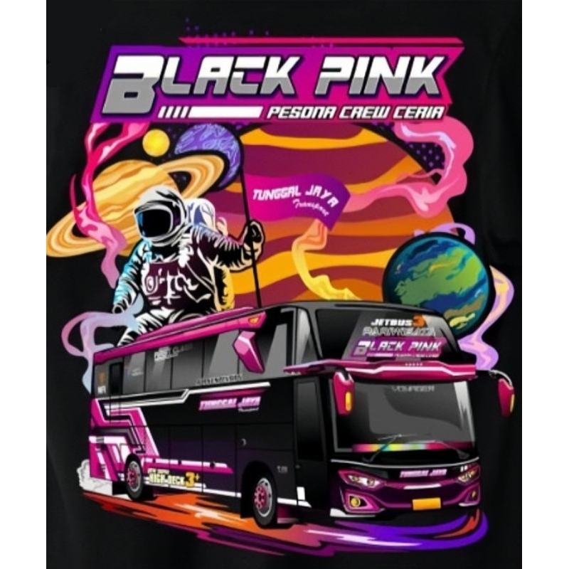 5 stiker bus tunggal jaya black pink , grosir sticker