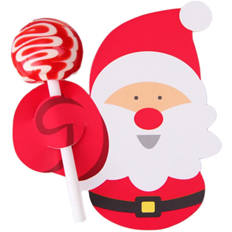 

READY STOCK.!!! Christmas lollipop paper cards cartoon santa claus/ packaging lollipop natal