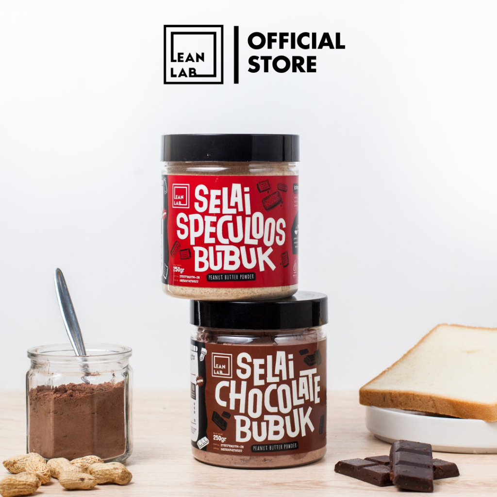 

Lean Lab Selai Coklat Starter Pack Chocolate-Speculoos (250gr x2) Selai Bubuk (Vegan, Low Fat)