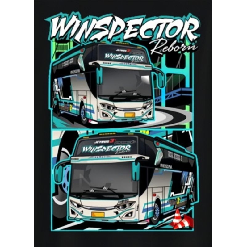 5 stiker bus winspector reborn tumpuk , grosir sticker