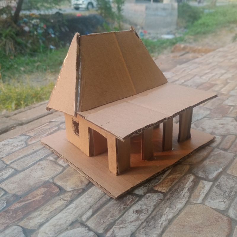 prakarya rumah kardus model joglo jawa