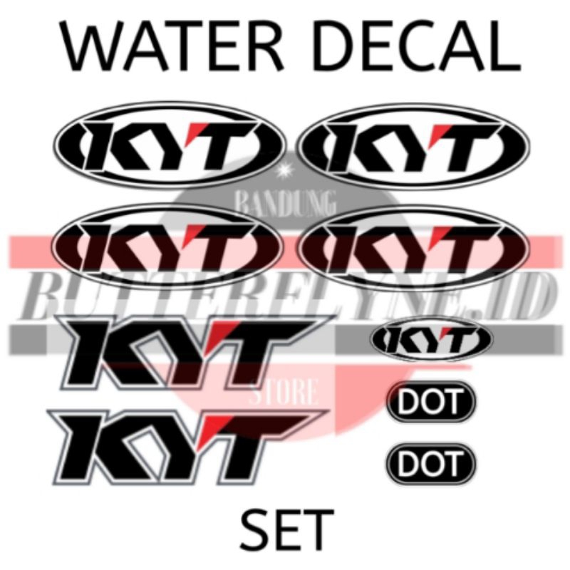 WATER DECAL LOGO HELM KYT BAHAN TRANSPARAN