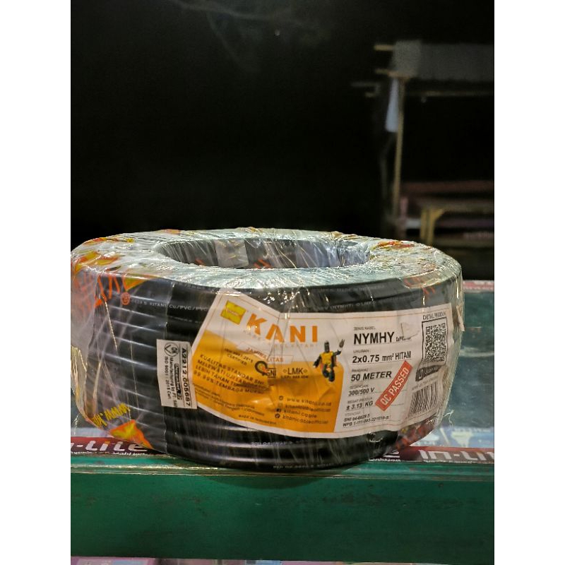 kabel kitani NYMHY serabut ukuran 2x0.75mm