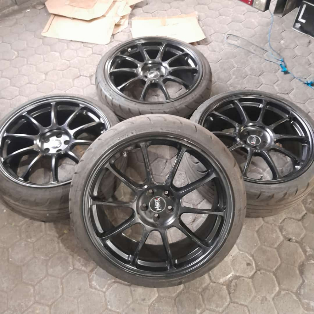 VELG BEKAS ZICO R19X8,5 BAUT 5 PCD 5X100 ET18  + BAN SEMISLICK 235 35 R19