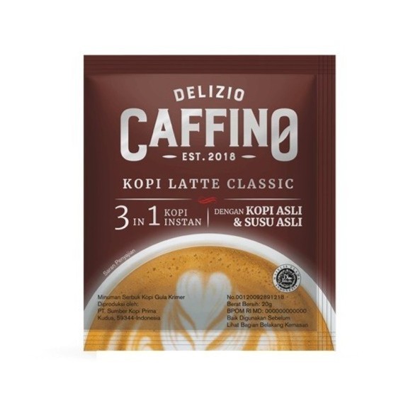 Delizio Caffino Latte Classic 3in1 20g / Cafino Kopi Sachet Instan Late Klasik