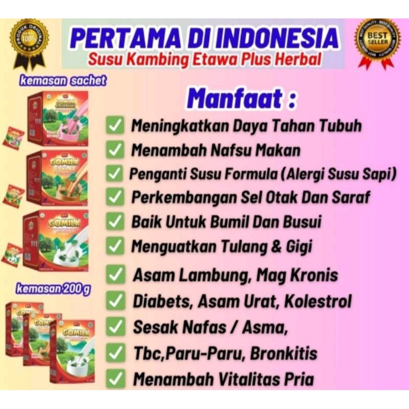 

GOMILK pelopor susu kambing etawa 200g