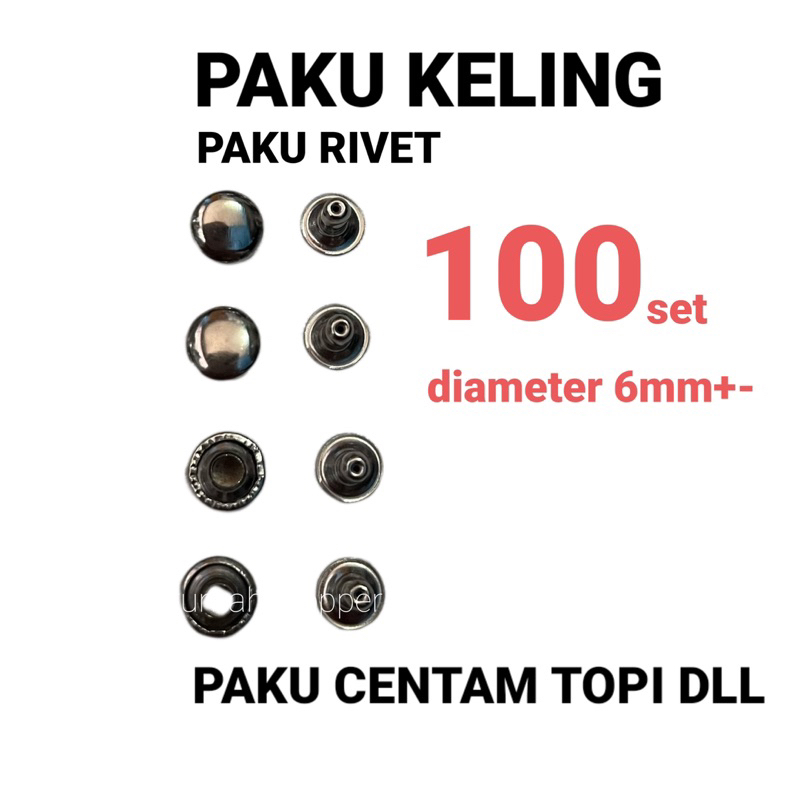Paku centang / Paku keling / paku rivet 6mm (100set)