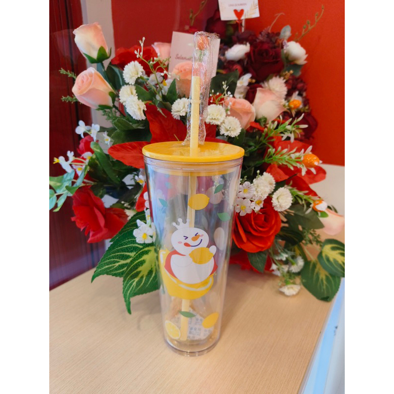 TUMBLER MIXUE SNOW KING LEMON STRAW CUP