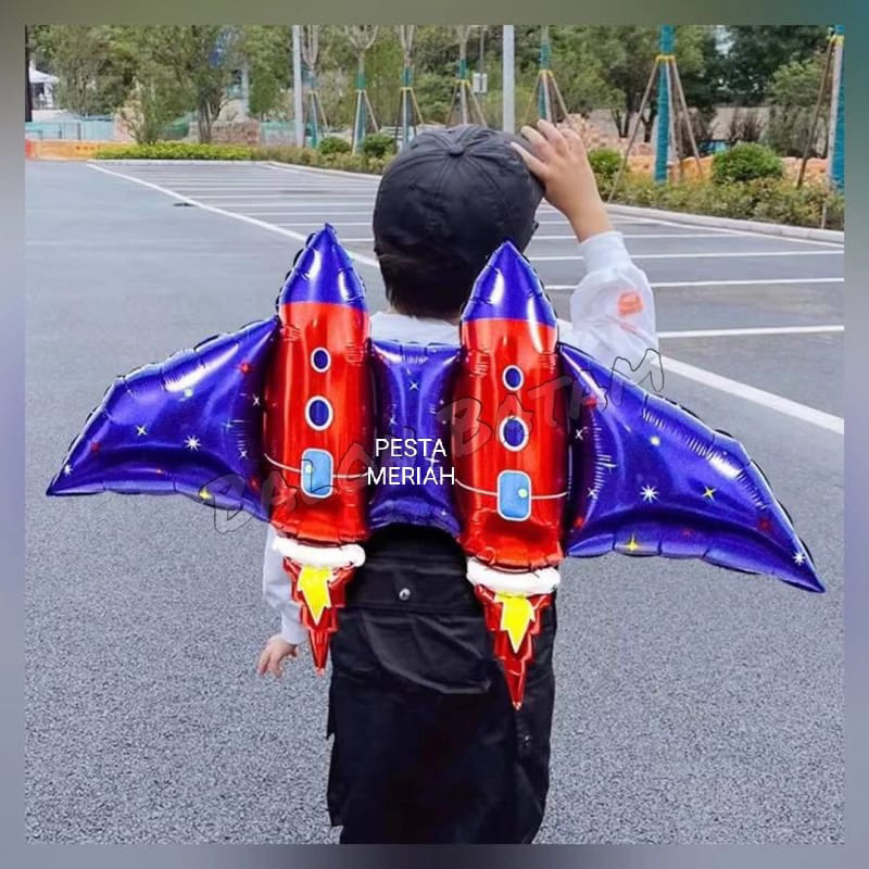 BALON FOIL SAYAP ROKET / BALON FOIL SAYAP UNTUK ANAK COWOK / BALON FOIL SAYAP SUPER HERO