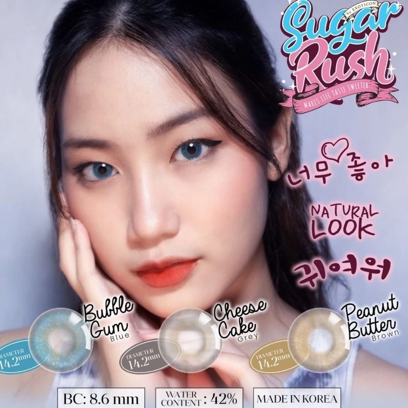 SOFTLENS SUGAR RUSH (BLUE) MINUS 0.50 SD -6.00 (14.2 mm) / BUBBLE GUM BLUE SOFTLENS MINES