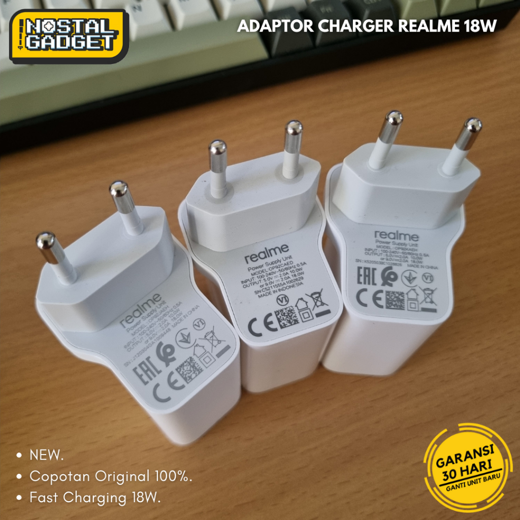 Adaptor Kepala Charger REALME 18W Fast Charging Original Copotan
