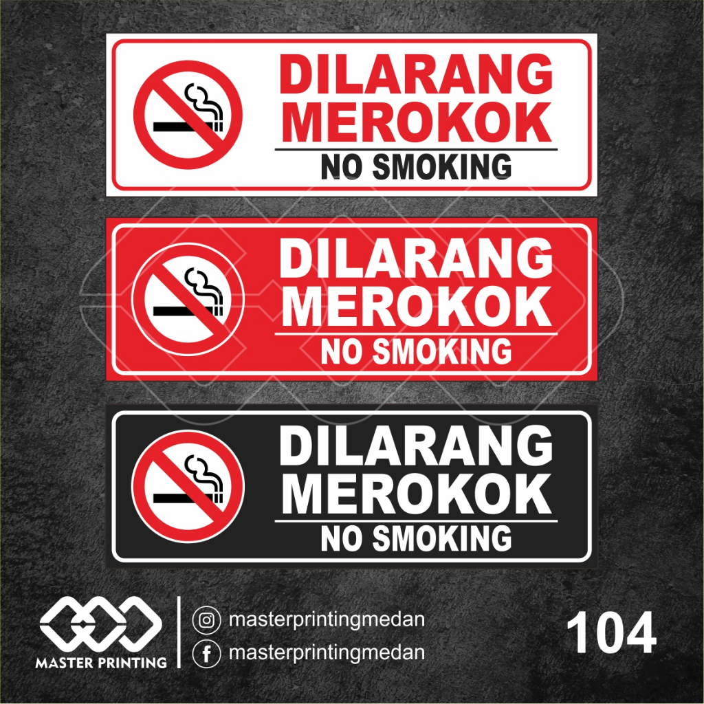 

104 - Stiker Dilarang Merokok, No Smoking, Sticker Vinyl, Tahan Air, Termurah, dan Bisa Custom