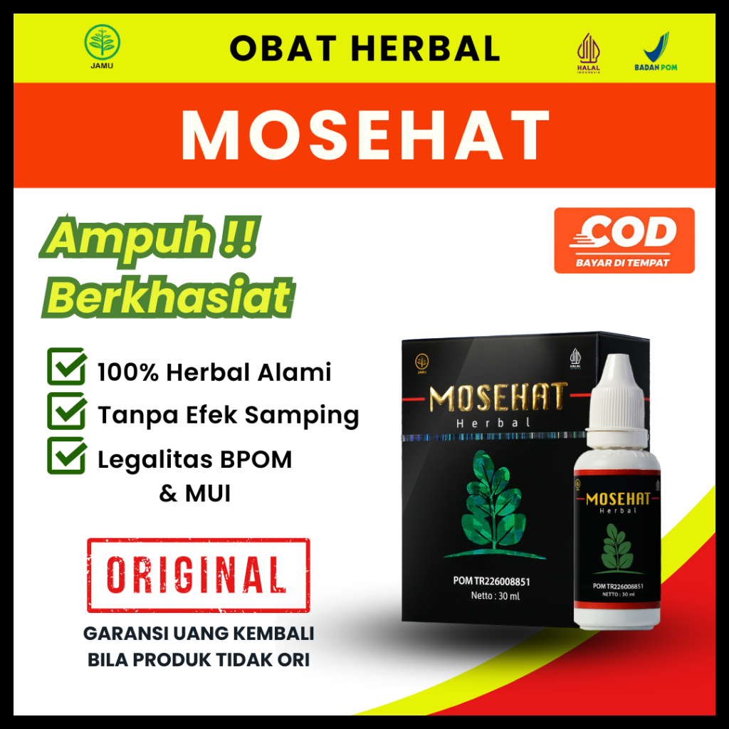 Mosehat Original Obat Herbal Hernia, Batu Empedu, Ginjal, Kolesterol, Asam Urat, Sinusitis, Polip Hi