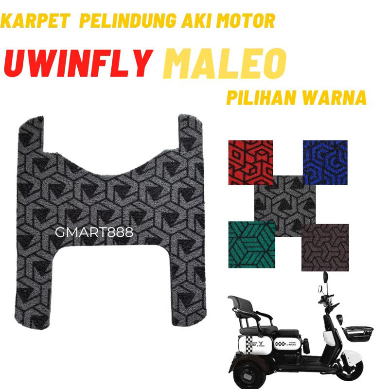 Karpet Motor Listrik Sepeda Listrik roda tiga UwinFly Maleo roda 3 Printing Corak Spesial