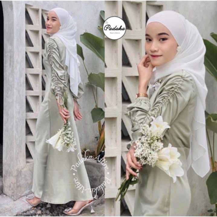 Dress Darla Silk Premium Gamis Polos Velvet Dress Kondangan Baju Muslimah Wanita Jumbo