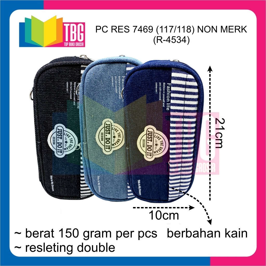 

1 PCS PENCIL CASE RESLETING 7469 (117/118) NON MERK WADAH ALAT TULIS TEMPAT PENSIL (R-4534)