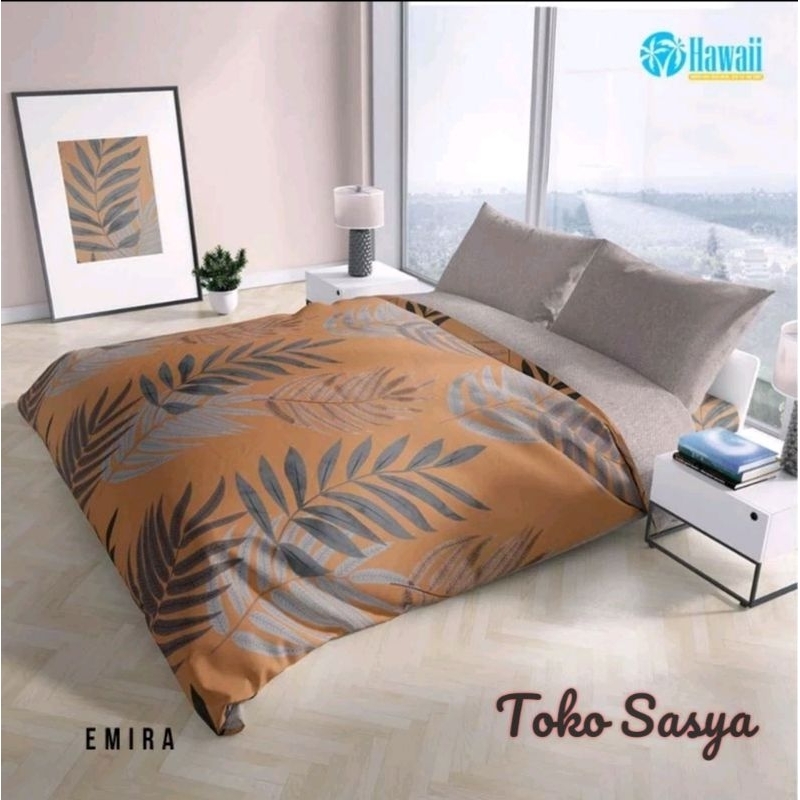Set Bed Cover Hawaii Emira Ukuran No.1 180x200 Produksi BIG Collection My Love