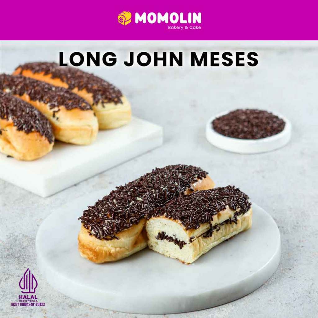 

Momolin Bakery Long John Meses | Topping Meses | Roti Jadul