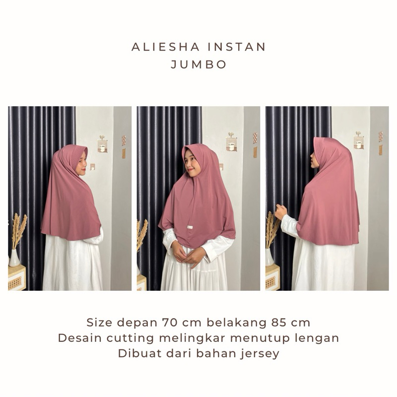 Aliesha instan Jumbo / Hijab Instan / Hijab Jersey Instan