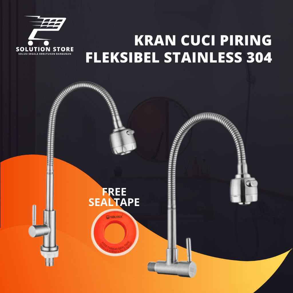 Kran Cuci Piring / Kran Air / Kran Air Cuci Piring Flexibel Stainless Tembok / Meja