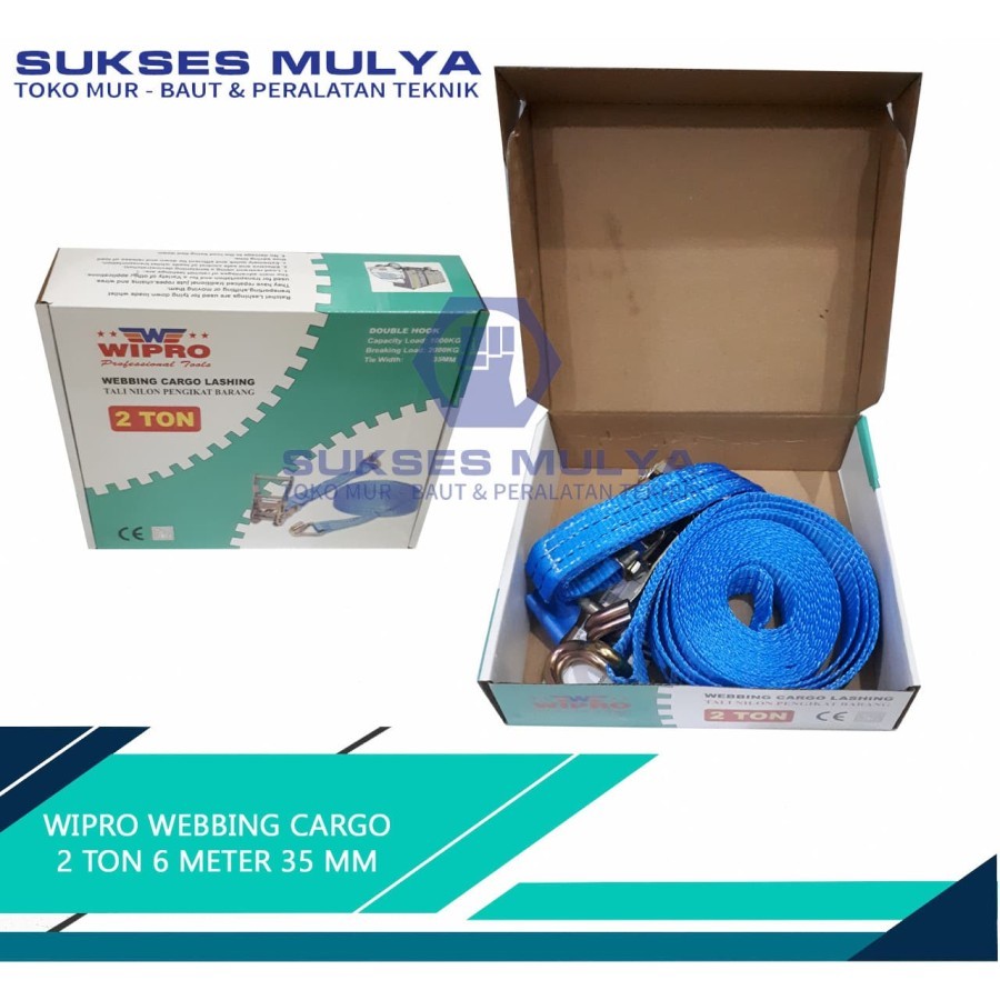 Tali WIPRO 2 Ton 6m Webbing Cargo / Tali Pengikat / Tali Miniatur / Track Belt / Tali Krek