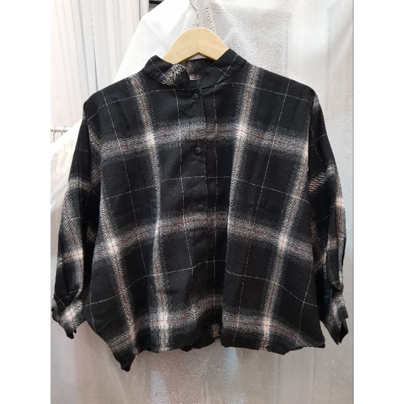 Batwing flanel blazer