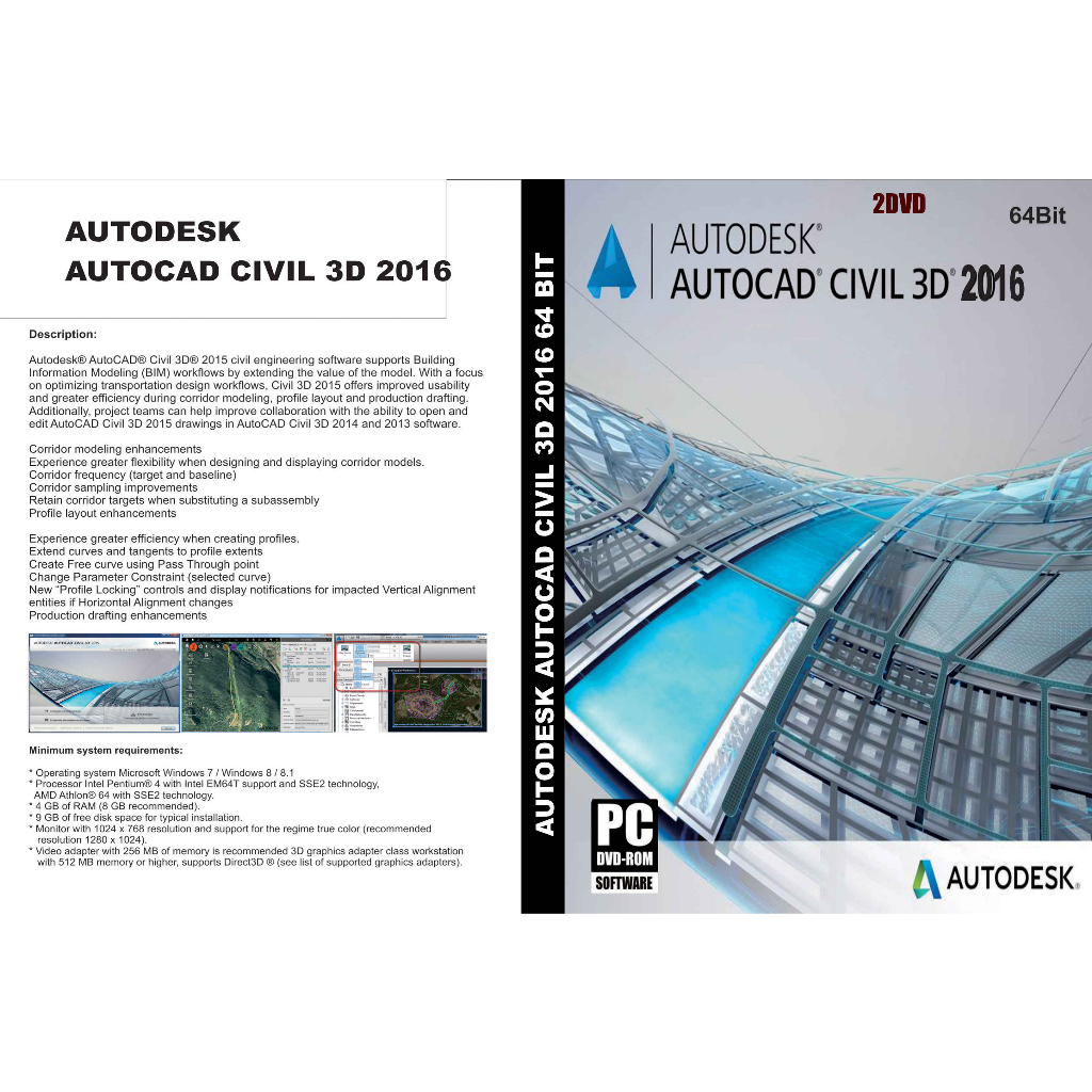 AU-AUTOCAD CIVIL 3D 2016 64 BIT