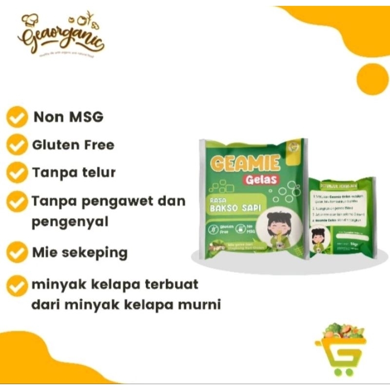 Mie Gelas Geamie Mini Baso Sapi Gluten Free dan Non MSG