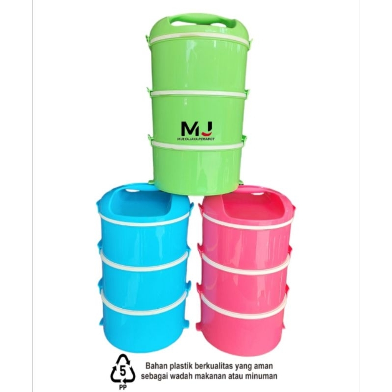 Rantang plastik hommy natasha susun 3/Tempat makanan susun 3