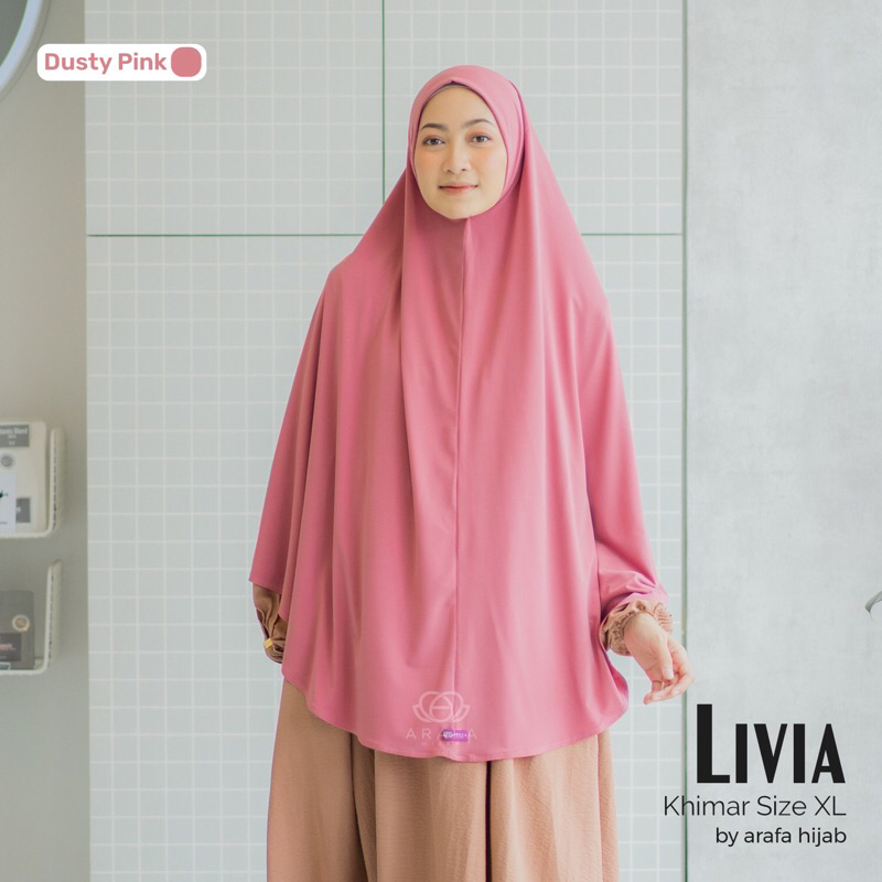 Khimar Livia Blossom Series XL  _hijab Syari bergo panjang kerudung instan jilbab instan non pet hij