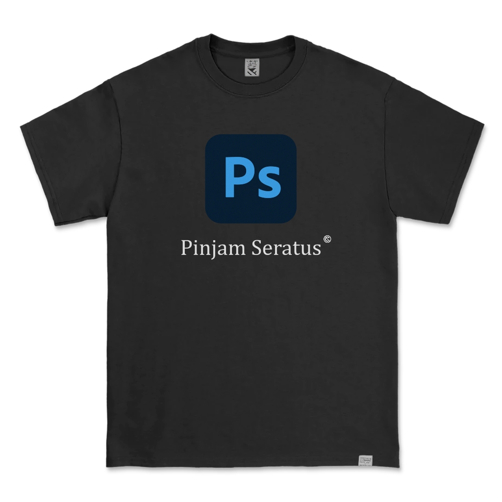 Zerotwentytwo T-Shirt Photoshop Pinjam Seratus Black | Kaos Pria Parodi Plesetan Lucu Logo