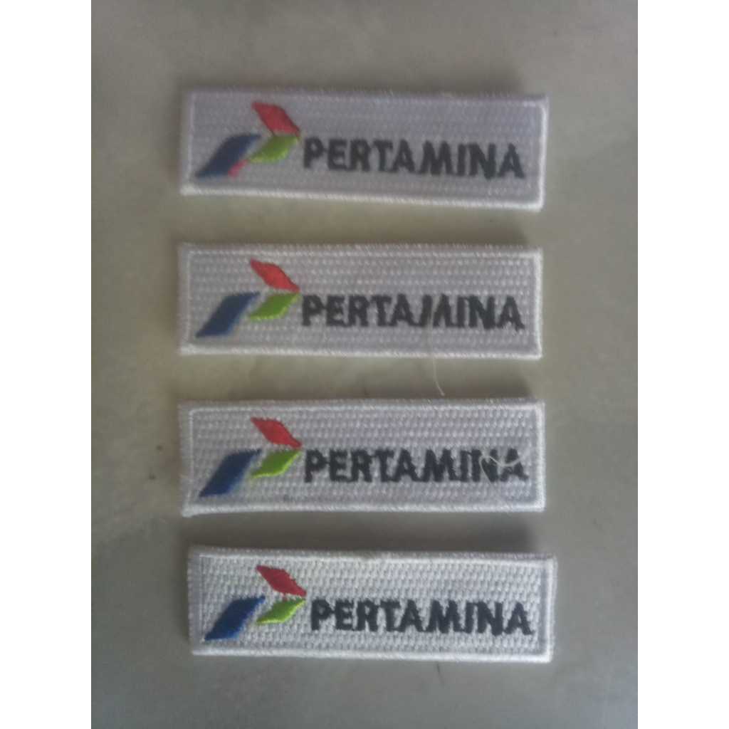 Patch bordir emblem bordir nama pertamina ukuran 7cm x 2cm