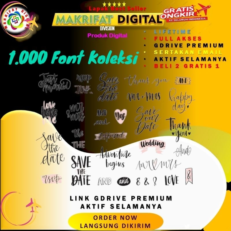 

1000 FONT Koleksi Campur Pengkap