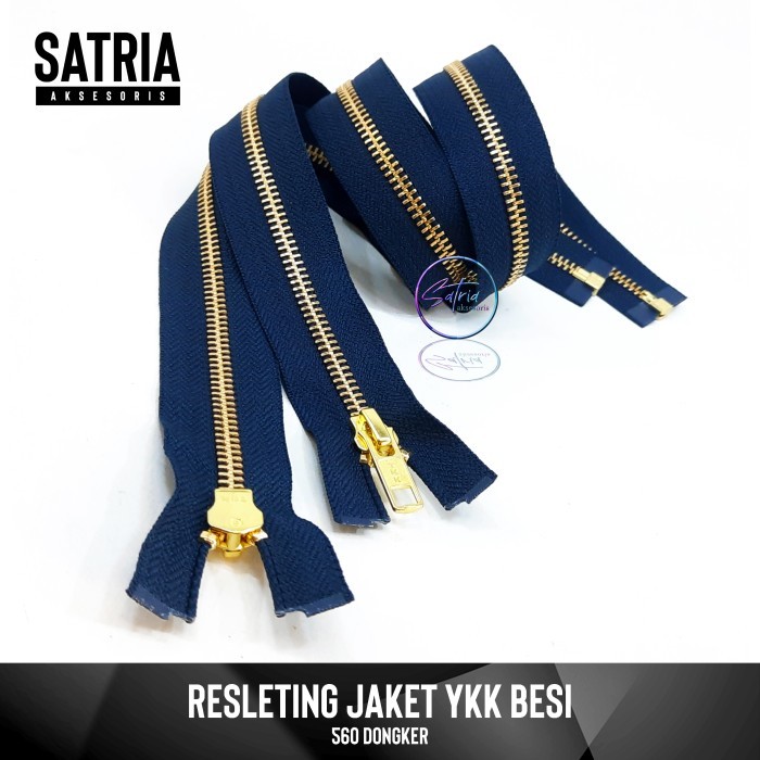 12 PCS RESLETING JAKET YKK GIGI EMAS 30" (75 CM)