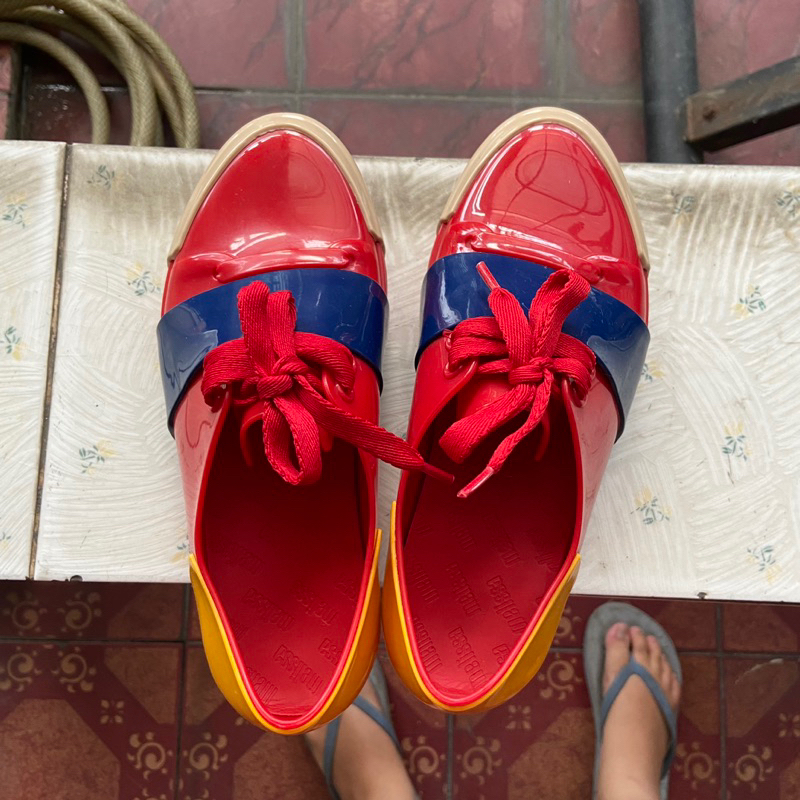 [SECOND] PRELOVED MELISSA JELLY SHOES UK 37 ORIGINAL WARNA MERAH BIRU KUNING