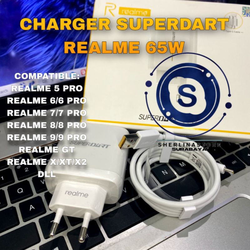 Charger Casan Cas Realme Original SUPER VOOC C51 C53 C55 Narzo 20 9 9i 10 Pro+ NFC Pro Plus 5G Super DART VOOC 33W 65W Original TYPE C 33 65 Watt Travel Charger
