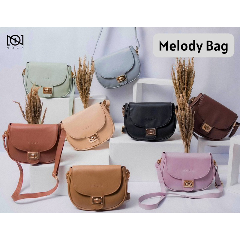 Melody Bag By Noza Stuff - Tas Selempang wanita kekinian lucu - Tas Kuliah Remaja unik - Simple bag 