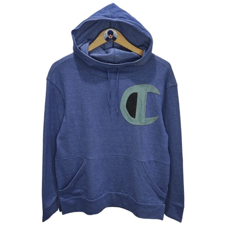 hoodie champion blue big logo