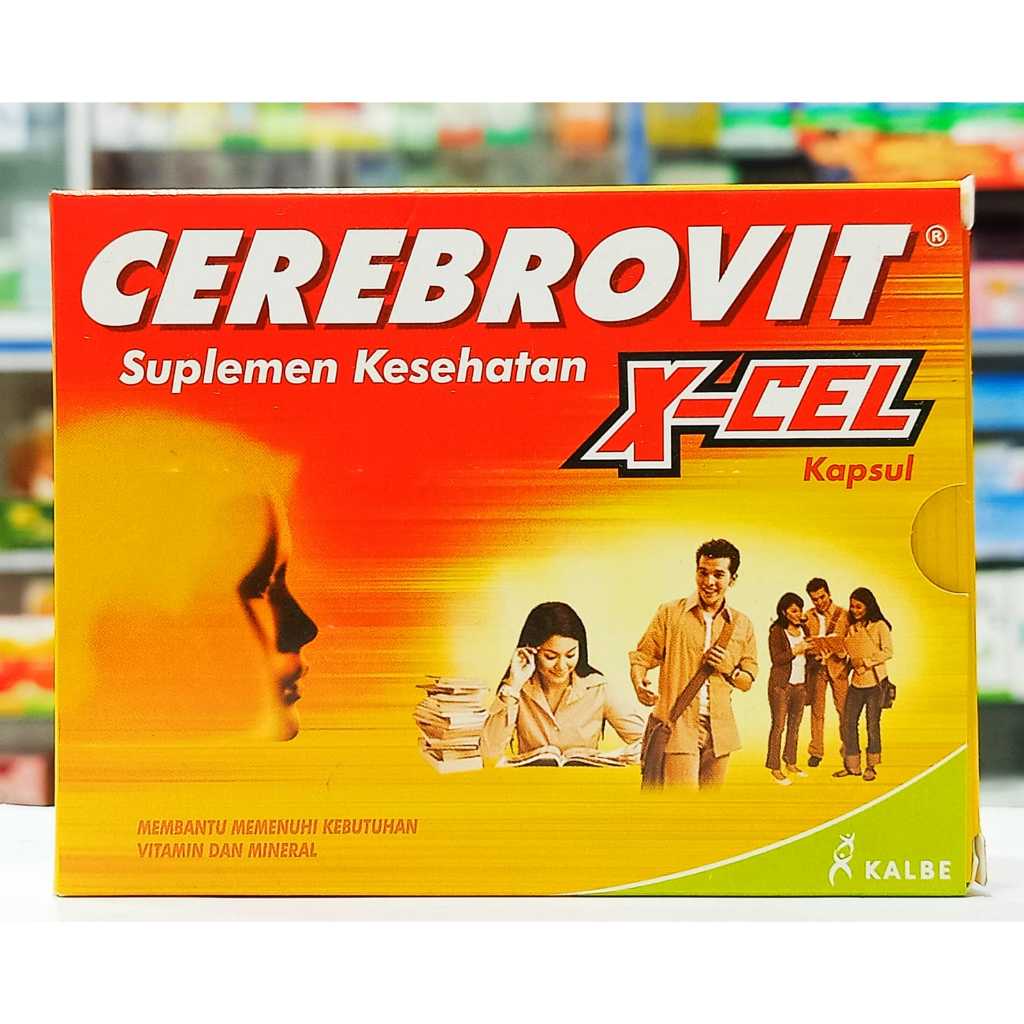Cerebrovit X-Cel 𝟏 𝐊𝐎𝐓𝐀𝐊 𝐈𝐒𝐈 𝟏𝟎 𝐊𝐀𝐏𝐒𝐔𝐋 - Suplemen untuk Otak dan Daya Ingat