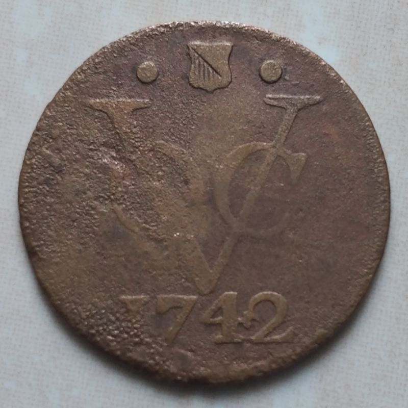 Koin Kuno 1 Doit VOC 1742 Utrecht - YN775