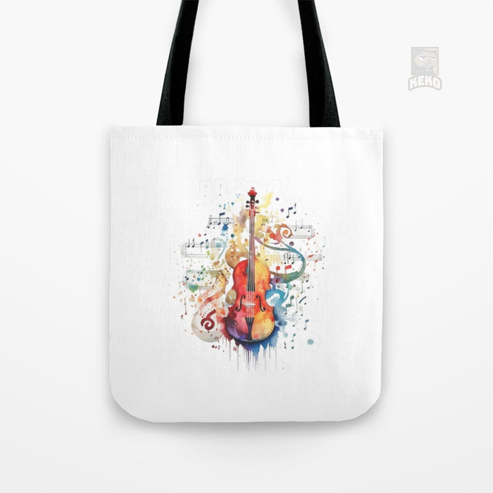 Tote Bag Kanvas Violin musical theme