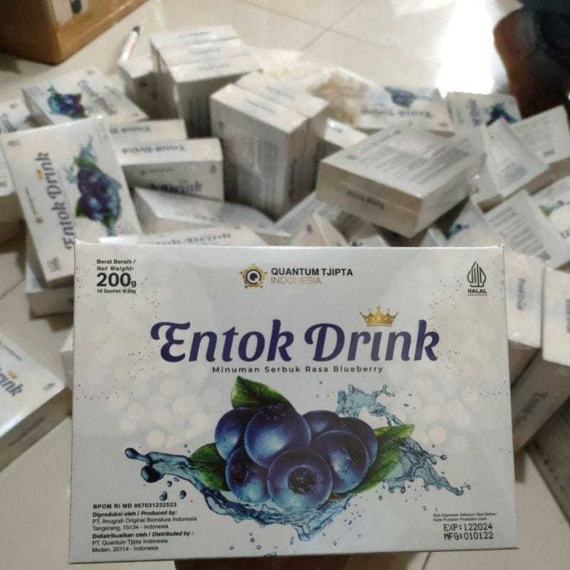 

ENTOK DRINK 10 sachet BPOM ORIGINAL 100% Minuman Serbuk Rasa Blueberry