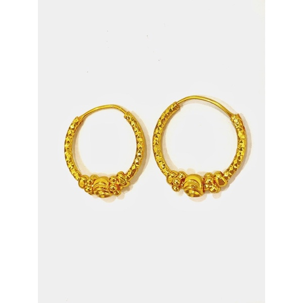 ANTING HOOPS WARNA 24K LAPIS EMAS PERMATA LAPIS EMAS 18K PERHIASAN WANITA  ANTING-ANTING  SUBANG GIW